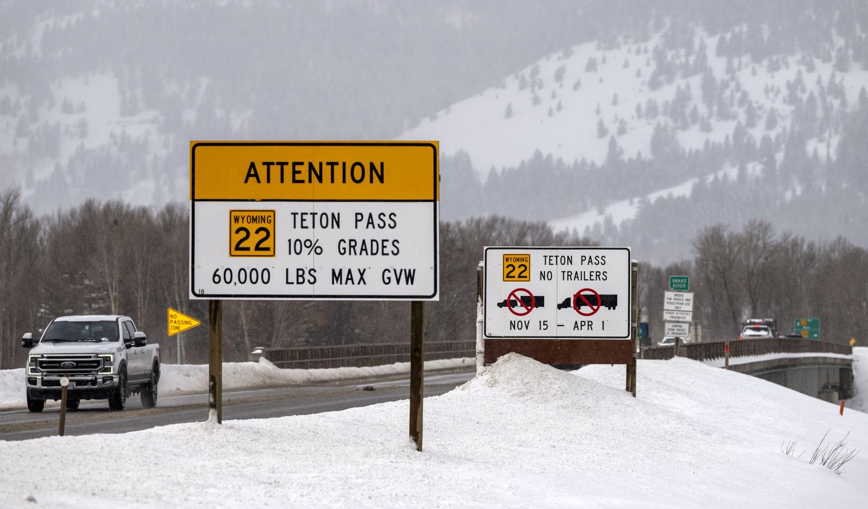 Teton Pass trailer restrictions
